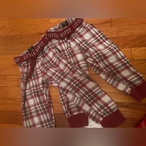 Little Bipsy Red Plaid Flannel Pajamas Pants 3-4T